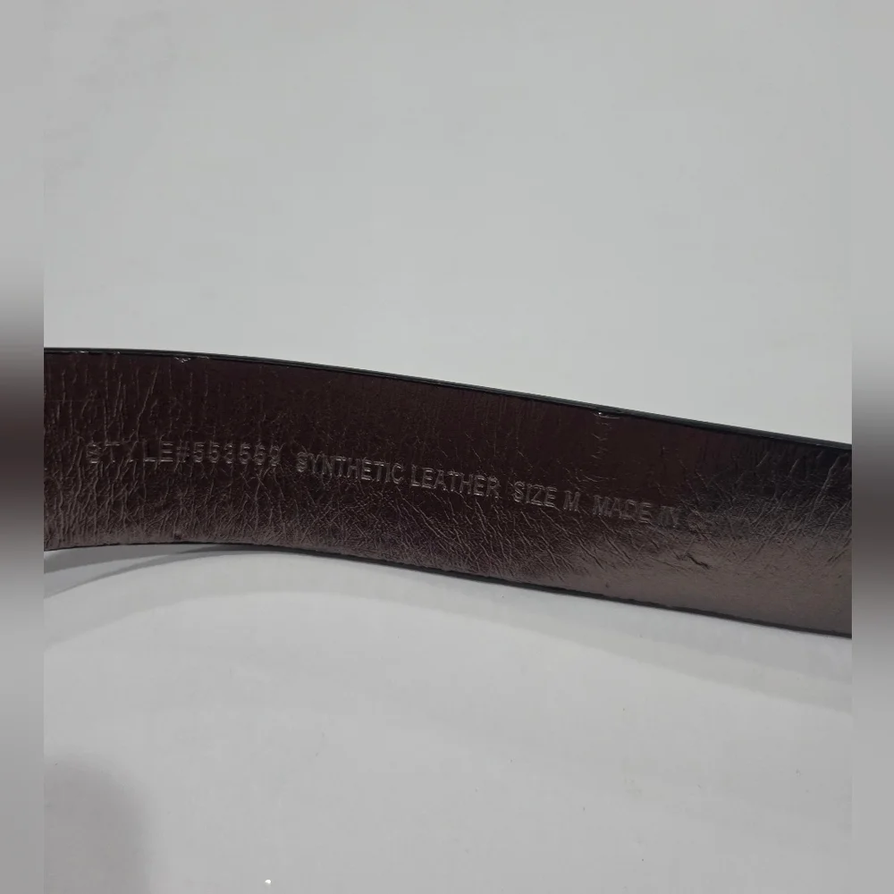 Michael Kors Women's Black/gray Leather Belt Sz.M Logo Print